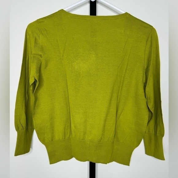 DKNYC Green Women's Button-Up Silk/Cotton Cardigan - Picture 2 of 5